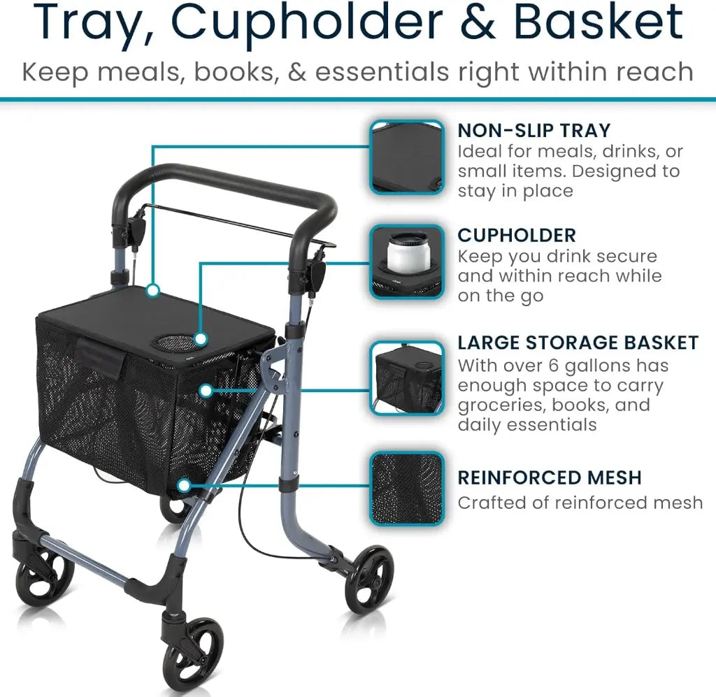 Rollator With Cupholder Tray