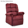Golden Cloud lift chair in red fabric