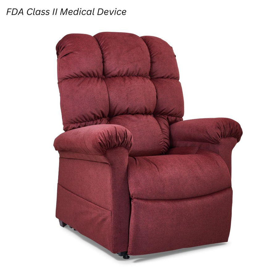 Golden Cloud lift chair in red fabric