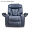 Golden Rhea lift chair in navy with side trays