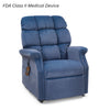 Golden Cambridge lift chair in blue fabric