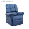 Golden Cloud lift chair in blue fabric