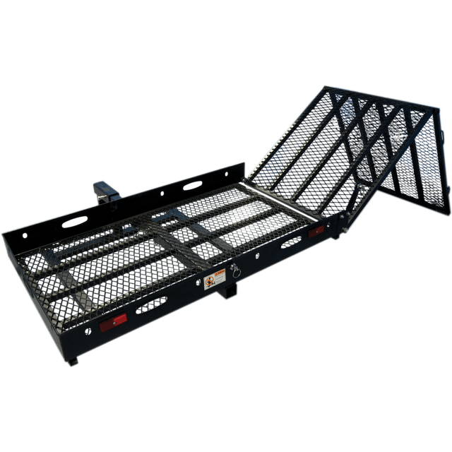Harmar AL001 hitch-mounted carrier with a fold-up ramp