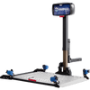 Harmar AL300 (base model shown) lift with an aluminum platform, blue retractors and control head, on white