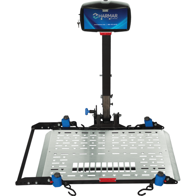 Harmar AL300RV lift with platform and tie-down straps