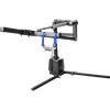 Harmar AL815CC (base model shown) truck hoist lift with a long boom, blue lifting straps and a folding base, on white