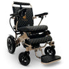 ComfyGO Majestic IQ-8000 power wheelchair with bronze frame and black quilted upholstery