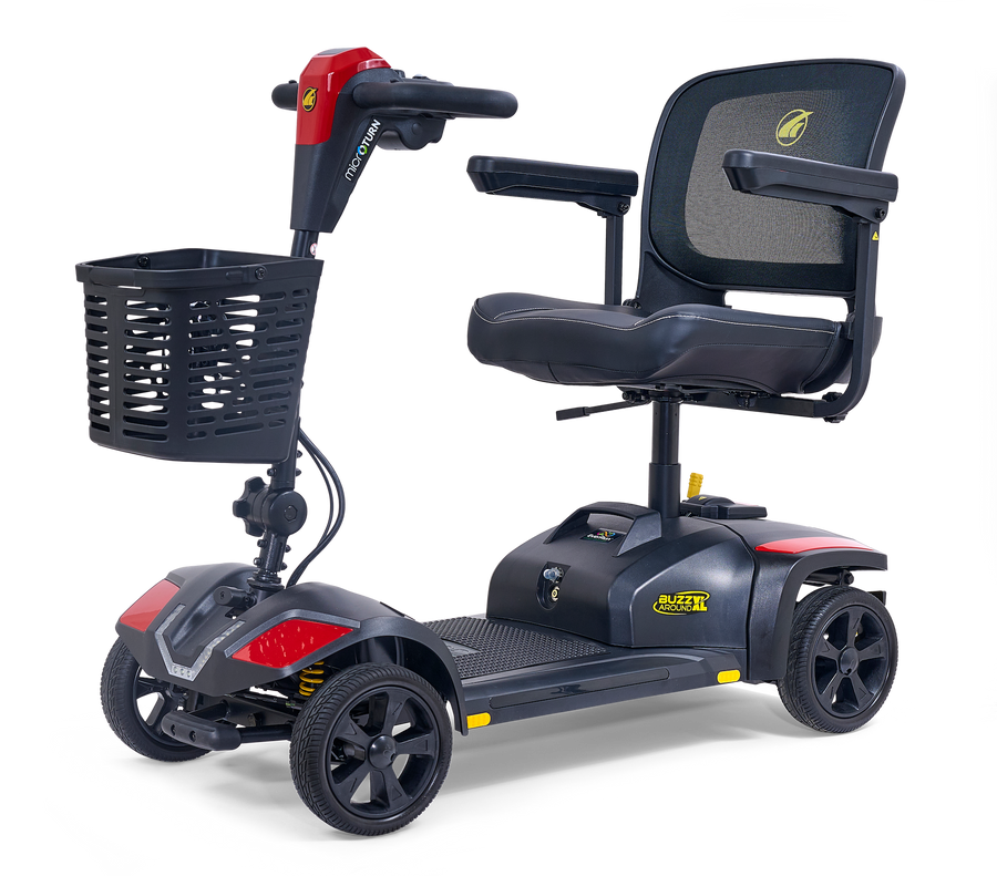 Golden Buzzaround XL 4-wheel scooter with red trim