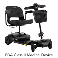 Pride Go Go Ultra X 4-wheel travel scooter with front basket