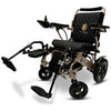 Side view of a ComfyGO power wheelchair fitted with the leg rests