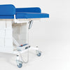 Close view of the Mobi heavy-duty changer base and castors