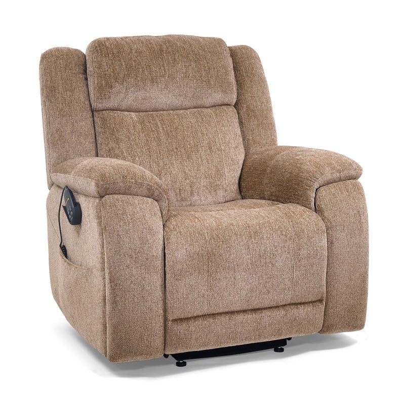 Golden Halo lift chair in beige fabric