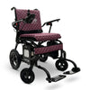 ComfyGO Phoenix folding power wheelchair with burgundy quilted upholstery