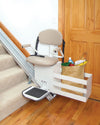 Harmar SL350 straight stairlift with a cargo rack holding a grocery bag