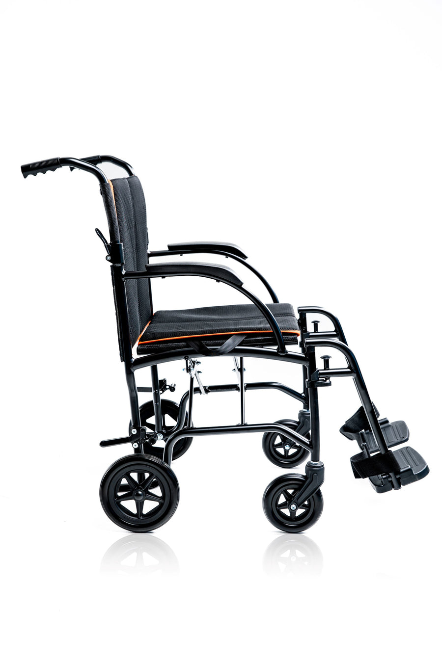 Feather 18 inch transport wheelchair, side view