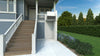 Tall Bruno residential platform lift (VPL-3100/3200B series shown) raised to the level of a front porch