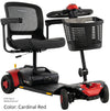 Pride Go Go Elite Traveller 4-wheel scooter with red trim and front basket