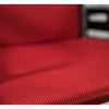 Red mesh seat and back upholstery on a wheelchair, close view