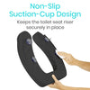 Cushioned Toilet Seat Riser, Black, 2 Inch Soft