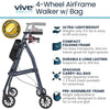 4 Wheel Air Frame Walker with Bag