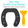Cushioned Toilet Seat Riser, Black, 2 Inch Soft