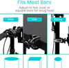 Cup holder clamp on oval, flat and round bars
