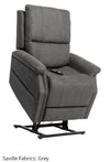 Pride VivaLift! Metro 2 power lift recliner in grey fabric, raised to stand