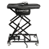 ComfyGO GO Lift scissor lift raised, with its padded top and carry bag