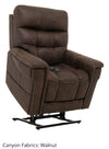 Pride VivaLift! Radiance power lift recliner in walnut brown, raised to stand