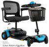 Pride Go Go Elite Traveller 4-wheel scooter with light blue trim