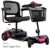 Pride Go Go Elite Traveller 4-wheel scooter with plum trim